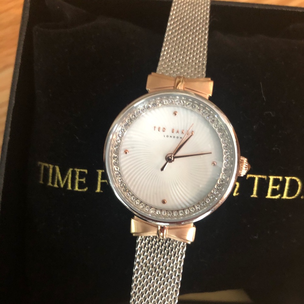 Ted Baker London Two Tone Mesh Watch
